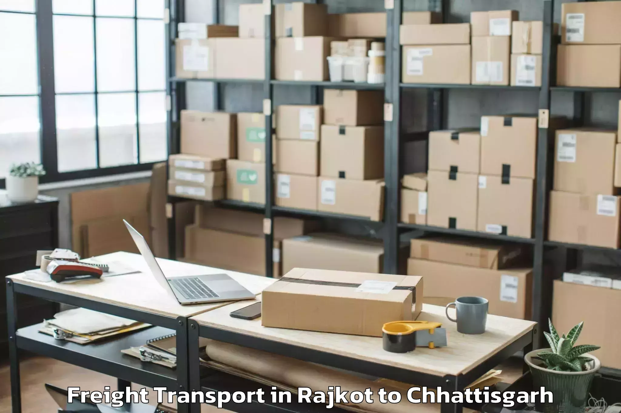 Easy Rajkot to Bishrampur Freight Transport Booking